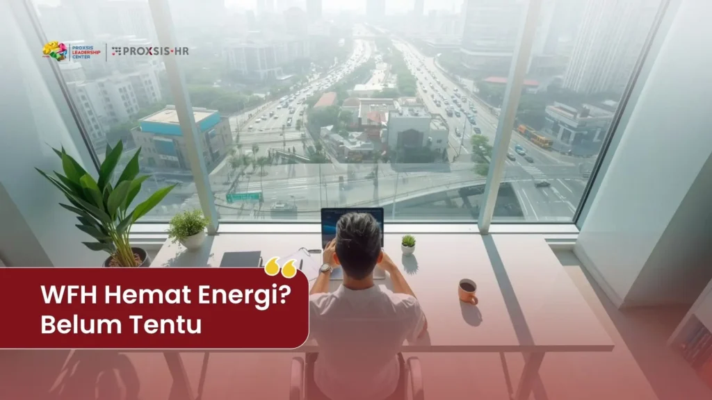 ilustrasi work from home dan penghematan energi