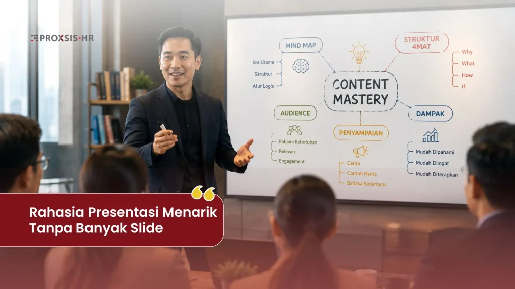 trainer menjelaskan materi dengan struktur 4MAT
