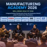 Foto bersama para praktisi HR dan HSE dari PT Astra Honda Motor, PT PepsiCo, dan PT Yamaha Motor dalam acara Manufacturing Academy 2026 oleh Proxsis HR yang membahas integrasi budaya keselamatan kerja dan kesehatan mental karyawan untuk produktivitas manufaktur.